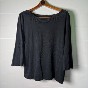 Lauren Ralph Lauren Black 3/4 Sleeve Shirt Sz 3X